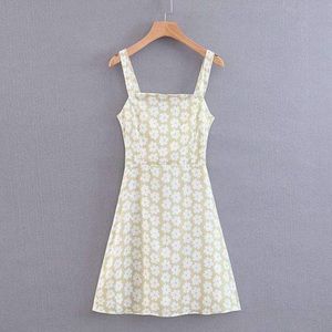 Floral Printed Back Bow Tie Dress